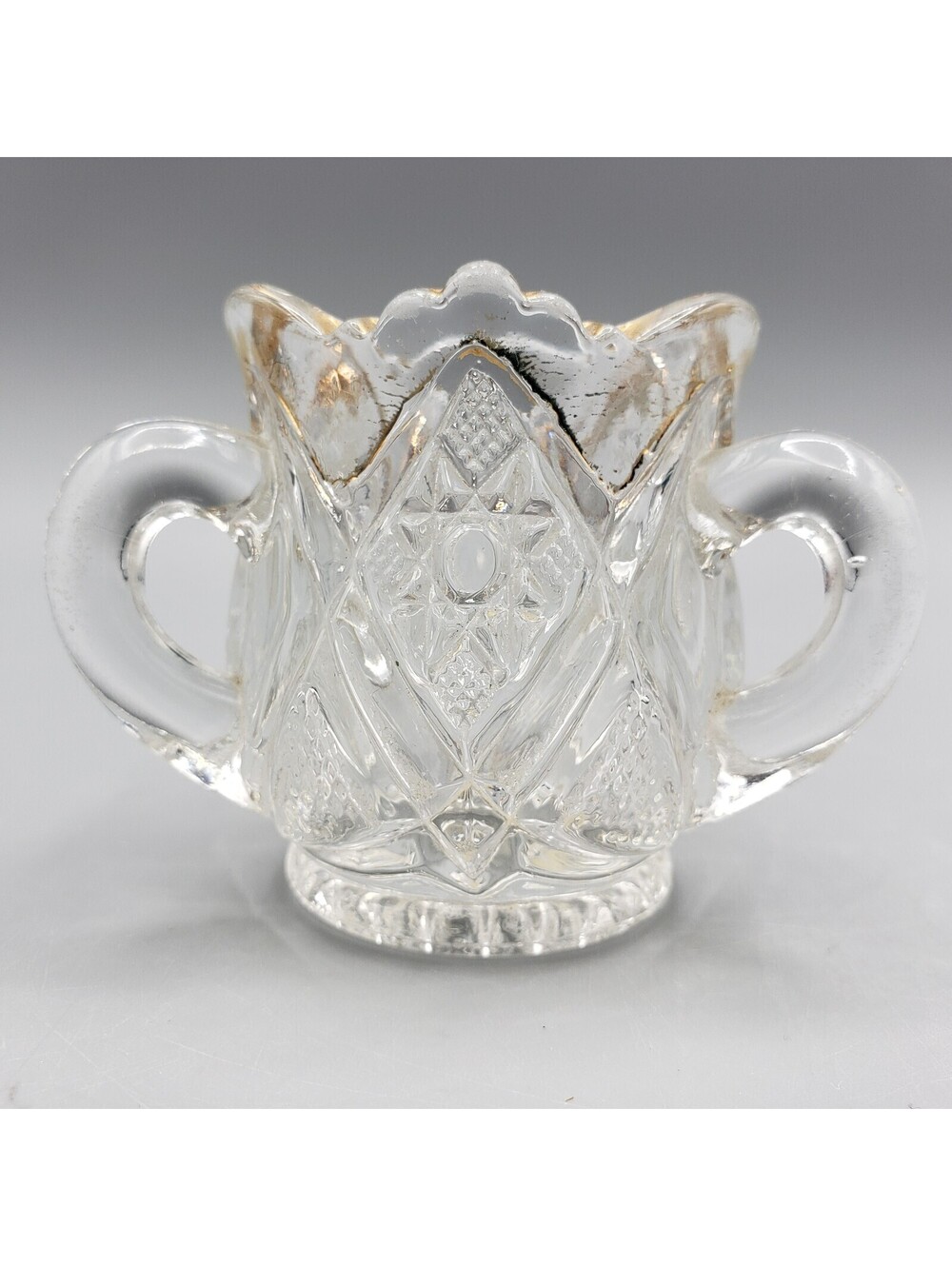Antique US Glass EAPG Toothpick Holder Minnesota 3 Handle Circa 1898